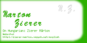 marton zierer business card